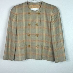 Escada Margaretha Ley Womens Blazer Tweed Plaid